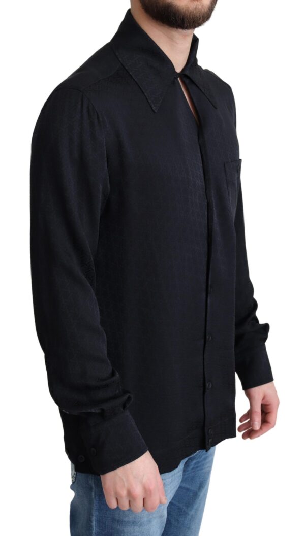 Dolce & Gabbana Elegant Jacquard Silk Casual Shirt - Image 2