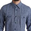 Dolce & Gabbana Elegant Striped Linen Button-Down Shirt - Image 4