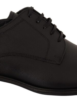 Dolce & Gabbana Elegant Black Leather Derby Shoes