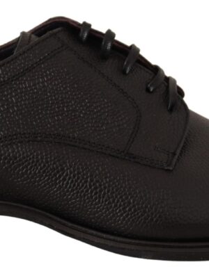 Dolce & Gabbana Elegant Black Leather Derby Dress Shoes