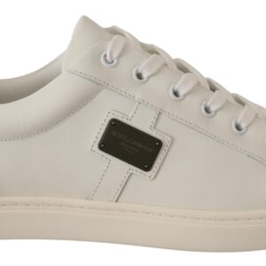 Dolce & Gabbana Chic White Leather Sneakers for Men