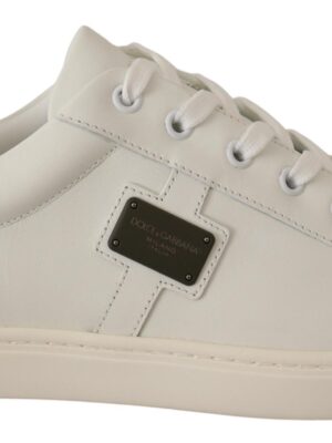 Dolce & Gabbana Chic White Leather Sneakers for Men