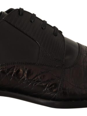 Dolce & Gabbana Elegant Black Derby Oxford Wingtips