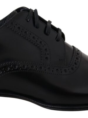 Dolce & Gabbana Elegant Black Leather Formal Derby Shoes