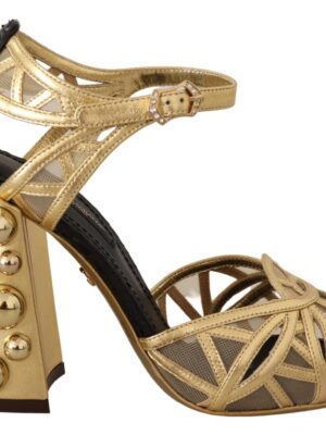 Dolce & Gabbana Elegant Crystal Studded Leather Pumps