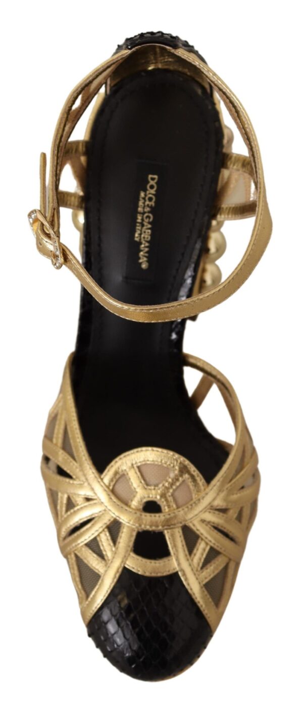 Dolce & Gabbana Elegant Crystal Studded Leather Pumps - Image 6