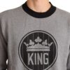 Dolce & Gabbana Elegant Gray Crown Motif Crewneck Sweater - Image 3