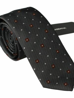 Dolce & Gabbana Elegant Gray Patterned Silk Blend Neck Tie
