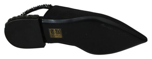 Dolce & Gabbana Elegant Silk Blend Slingback Flats with Crystals - Image 3