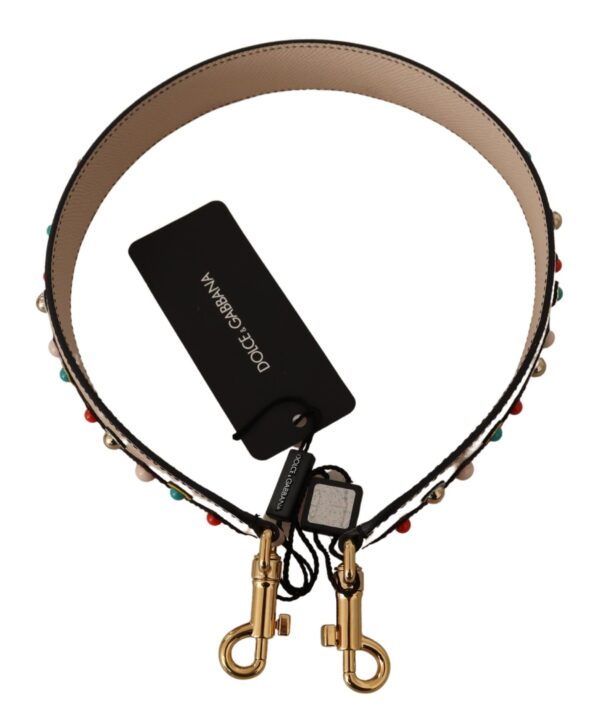 Dolce & Gabbana Elegant Beige Leather Shoulder Bag Strap - Image 2