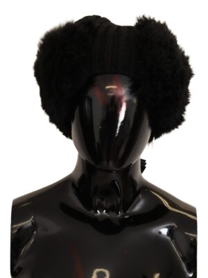 Dolce & Gabbana Elegant Black Cashmere Alpaca Fur Beanie