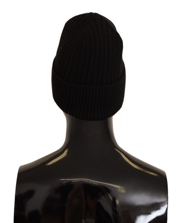 Dolce & Gabbana Elegant Cable Knit Wool Beanie with Fleece Liner - Image 3