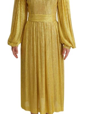 Dolce & Gabbana Crystal Embellished Pleated Maxi Dress