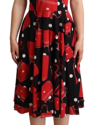 Dolce & Gabbana Sicilian Bag Print Sleeveless Midi Dress