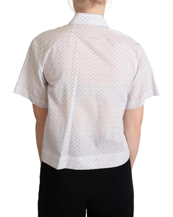 Dolce & Gabbana Elegant Polka Dot Cotton Polo Top - Image 3