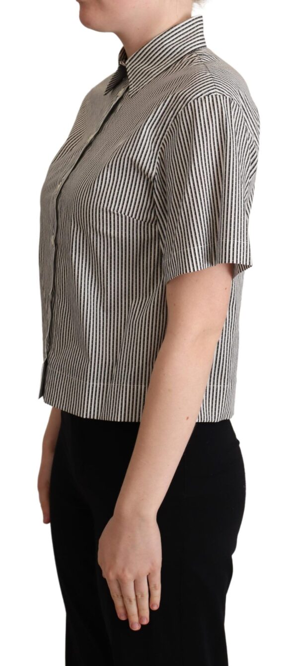 Dolce & Gabbana Elegant Striped Cotton Polo for Women - Image 2
