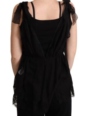 Dolce & Gabbana Lustrous Silk-Blend Lace Trim Camisole