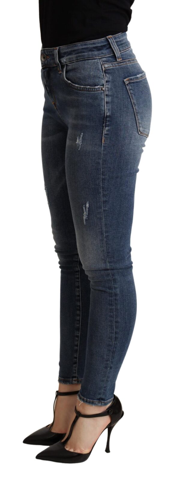 Dolce & Gabbana Elegant Mid Waist Skinny Blue Jeans - Image 2
