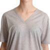 Dolce & Gabbana Elegant Gray V-Neck Cotton Tee - Image 4