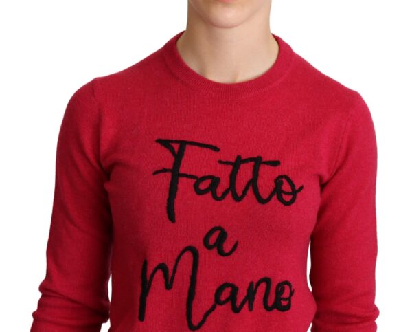 Dolce & Gabbana Chic Pink Cashmere Blend Crewneck Pullover - Image 4