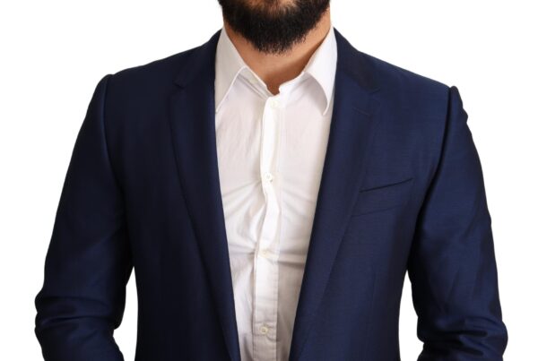 Dolce & Gabbana Navy Blue Virgin Wool Martini Blazer - Image 4