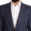 Dolce & Gabbana Elegant Slim Fit Blue Striped Wool Blazer - Image 4