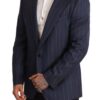 Dolce & Gabbana Elegant Slim Fit Blue Striped Wool Blazer - Image 5