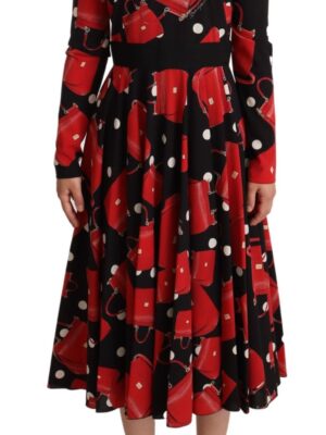 Dolce & Gabbana Elegant Sicily Print Flared Midi Dress