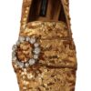 Dolce & Gabbana Elegant Gold Sequin Crystal Flats - Image 4