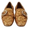 Dolce & Gabbana Elegant Gold Sequin Crystal Flats - Image 5