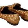 Dolce & Gabbana Elegant Gold Sequin Crystal Flats - Image 7