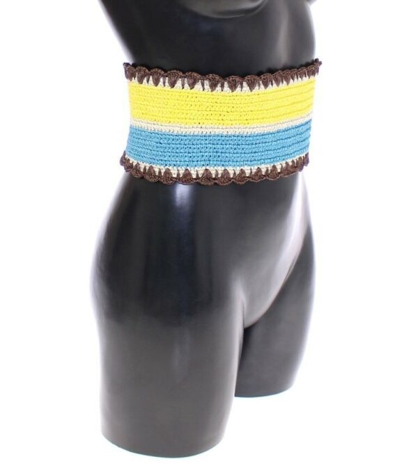 Dolce & Gabbana Runway Woven Raffia-Style Corset Belt - Image 3