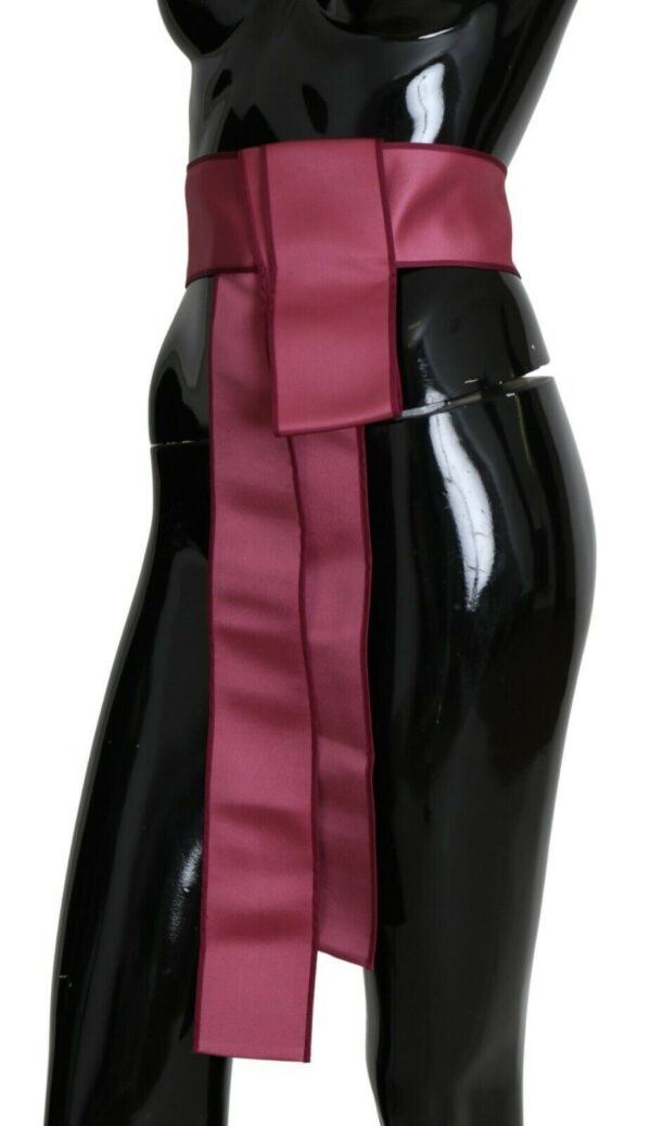 Dolce & Gabbana Elegant Pink Silk Wide Waist Belt - Image 2