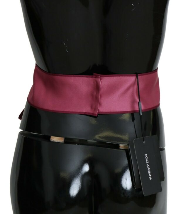 Dolce & Gabbana Elegant Pink Silk Wide Waist Belt - Image 3