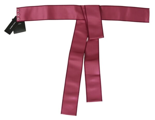 Dolce & Gabbana Elegant Pink Silk Wide Waist Belt - Image 4