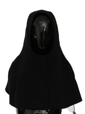 Dolce & Gabbana Elegant Black Hooded Scarf Wrap