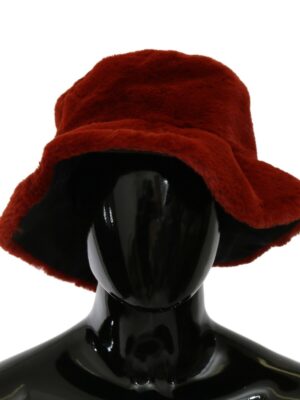 Dolce & Gabbana Elegant Red Bucket Cap with Logo Detailing