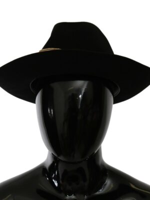 Dolce & Gabbana Elegant Black Lapin Wide Brim Panama Hat