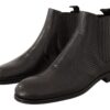 Dolce & Gabbana Elegant Black Leather Lizard Skin Derby Boots - Image 3