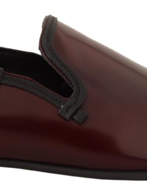Dolce & Gabbana Elegant Bordeaux Leather Loafers