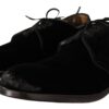 Dolce & Gabbana Elegant Black Velvet Derby Shoes - Image 2