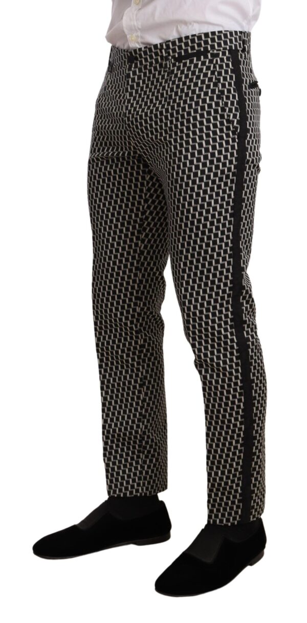 Dolce & Gabbana Elegant Martini Black Check Three-Piece Suit - Image 4