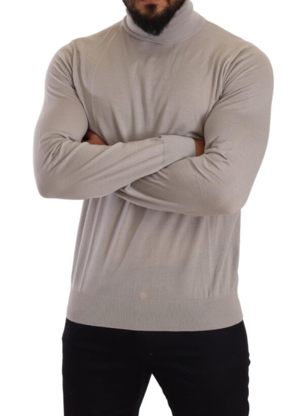 Dolce & Gabbana Elegant Light Blue Cashmere Turtleneck Sweater - Image 5