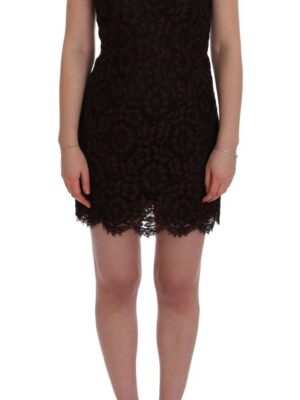 Dolce & Gabbana Bordeaux Floral Lace Ricamo Sheath Dress