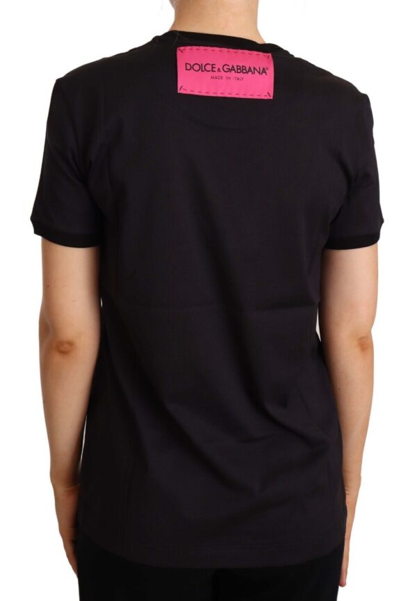Dolce & Gabbana Elegant Black Cotton Logo Tee - Image 3