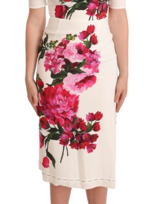 Dolce & Gabbana Elegant Floral Midi Bodycon Dress