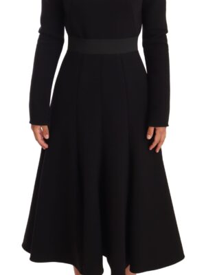 Dolce & Gabbana Elegant Black Stretch Sheath Mid-Calf Dress