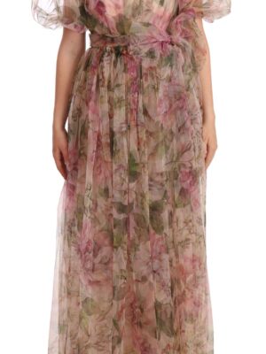 Dolce & Gabbana Floral Print Nylon Maxi Dress