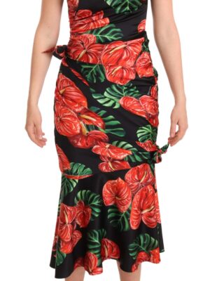 Dolce & Gabbana Elegant Floral Silk Draped Dress