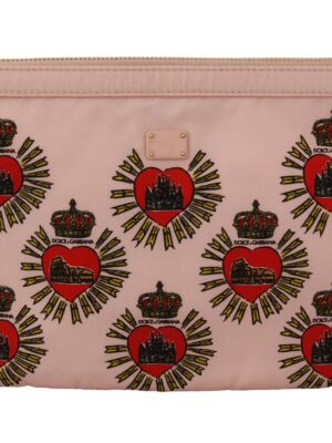 Dolce & Gabbana Elegant Pink Heart Clutch Wallet